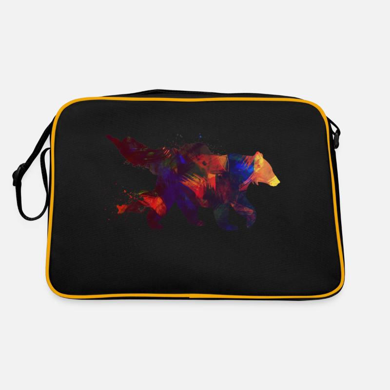 Bär - Retro Tasche - Schwarz/Gold