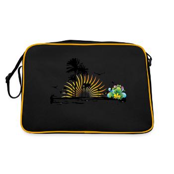 beach - Retro Tasche - Schwarz/Gold - Hinten