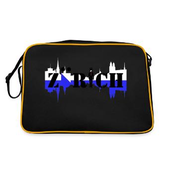 zürich - Retro Tasche - Schwarz/Gold - Hinten