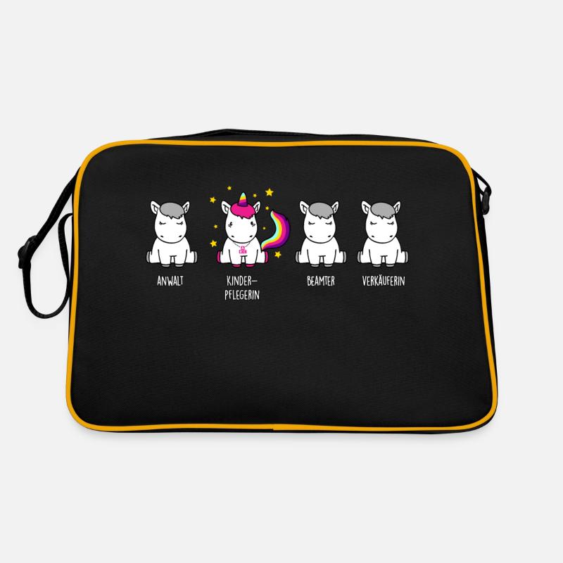 Kinderpflegerin - das Einhorn in der Berufswelt Retro Tasche