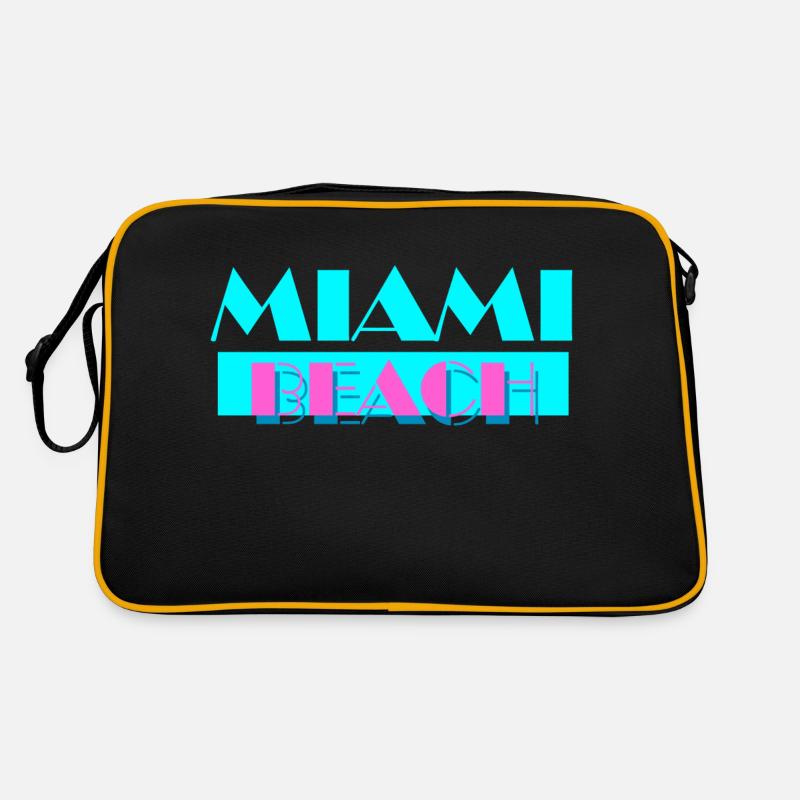 Miami Beach - Retro Tasche - Schwarz/Gold
