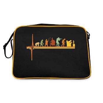 Gaming ECG Heartbeat Evolution Retro Gamer - Retro Bag - black/gold - Back