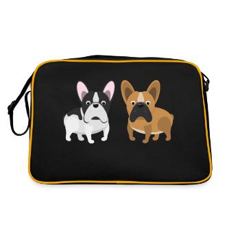Deux Bullys - Bulldog français - Sac Retro - noir/or - Dos