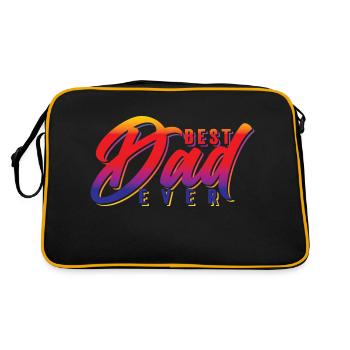 Best Dad ever - Retro Tasche - Schwarz/Gold - Hinten