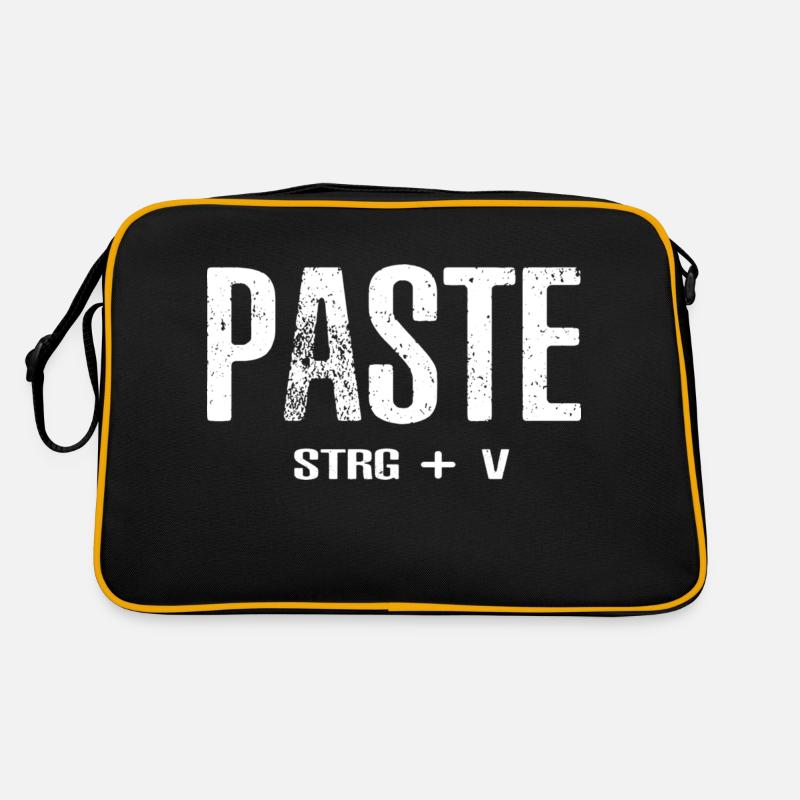 Paste STRG+V - Retro Tasche - Schwarz/Gold