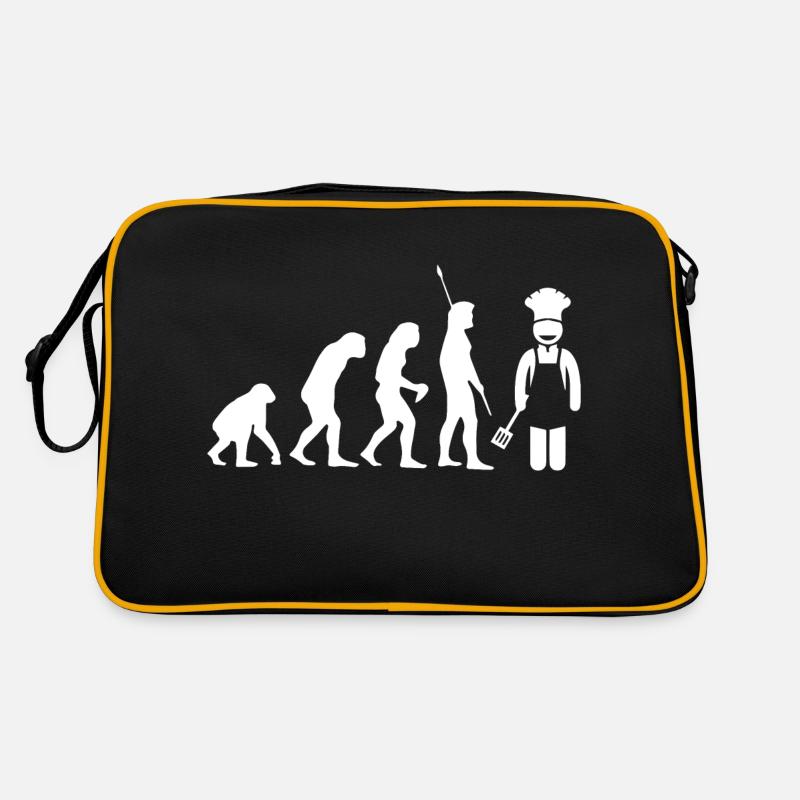 Kochen Koch backen Food Kitchen - Retro Tasche - Schwarz/Gold
