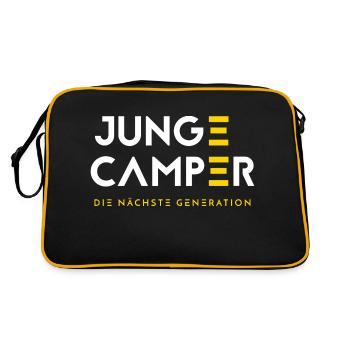 logo weiß transparent background - Retro Tasche - Schwarz/Gold - Hinten