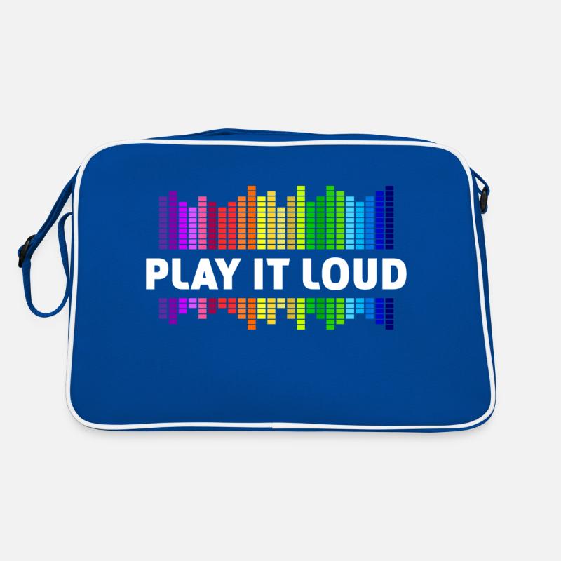 Play it loud Equalizer Musik Regenbogen bunt Disko Retro Tasche