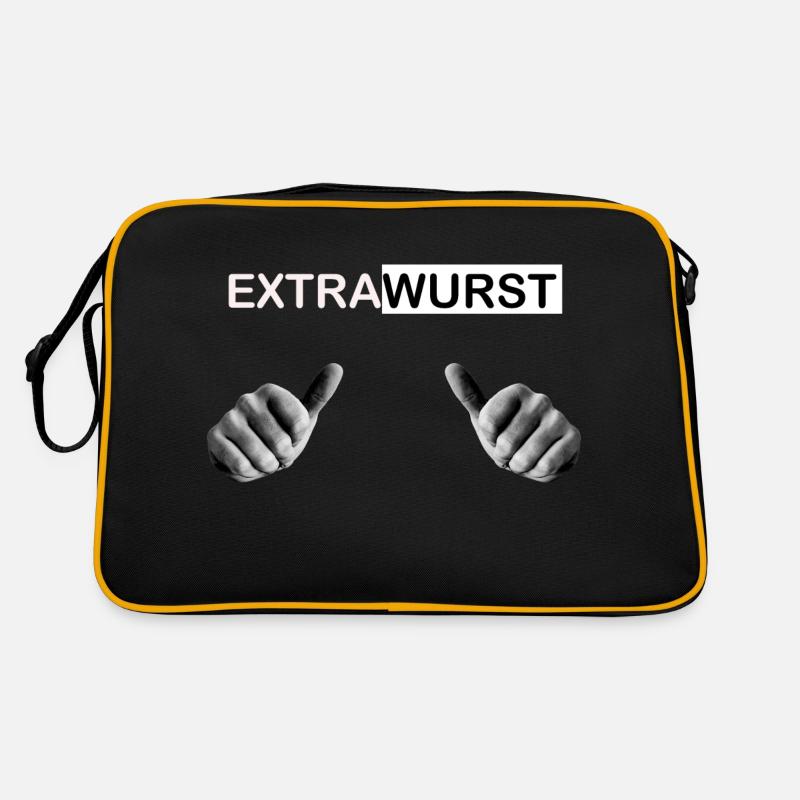 Extrawurst - Retro Tasche - Schwarz/Gold