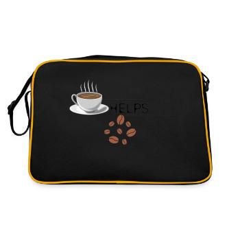 Coffee Helps - Retro Tasche - Schwarz/Gold - Hinten