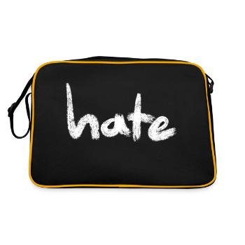 Hate Text white - Retro Bag - black/gold - Back