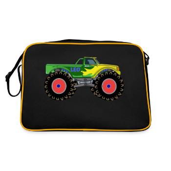 Monster truck for boys Leo Leonard Leopold Leon - Retro Bag - black/gold - Back