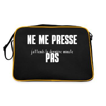 Ne me presse pas j'attends la dernière minute - Sac Retro - noir/or - Dos
