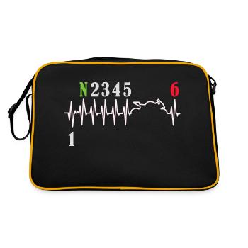 Motorcycle Gear Shift Heartbeat Biker - Retro Bag - black/gold - Back
