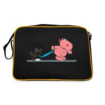 dog hippo walk pointed children baby hippo - Retro Bag - black/gold - Back