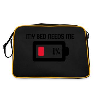 My Bed needs me - Retro Tasche - Schwarz/Gold - Hinten