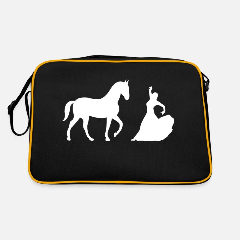 Pferd - Retro Tasche - Schwarz/Gold