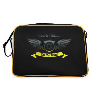 Ride Motorrad Fahrrad Moped motorcros rides aventur - Retro Tasche - Schwarz/Gold - Hinten