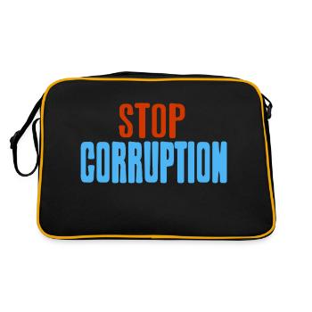 Stop Corruption Génial Retro Politics T-Shirt - Sac Retro - noir/or - Dos