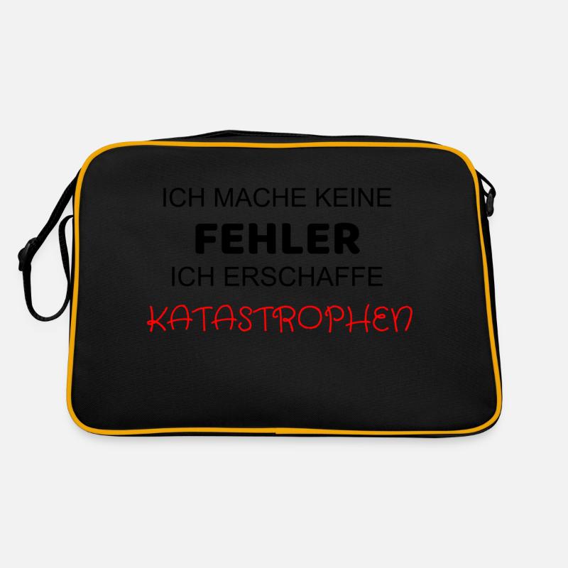 ICH MACHE KEINE FEHLER ICH ERSCHAFFE KATASTROPHEN - Retro Tasche - Schwarz/Gold