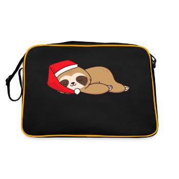 Noël Noël paresseux dormir Père Noël chapeau - Sac Retro - noir/or - Dos