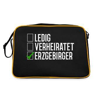 Erzgebirge Ledig Verheiratet - Retro Tasche - Schwarz/Gold - Hinten