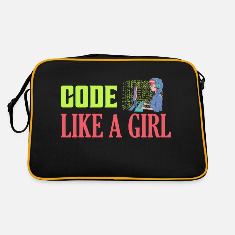 Coder comme une fille Programmeur Codage Sac Retro
