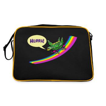 Kidcore Rainbow Turtle Skateboard Skating - Retro Bag - black/gold - Back