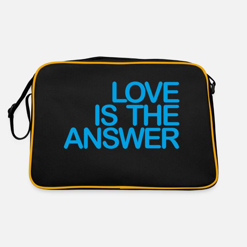 LOVE is the ANSWER 03 hellblau Retro Tasche