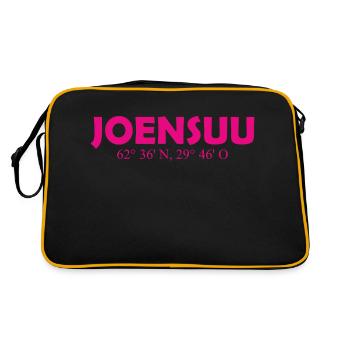 Joensuu - Finlande - Coordonnées - Longitude Latitu - Sac Retro - noir/or - Dos