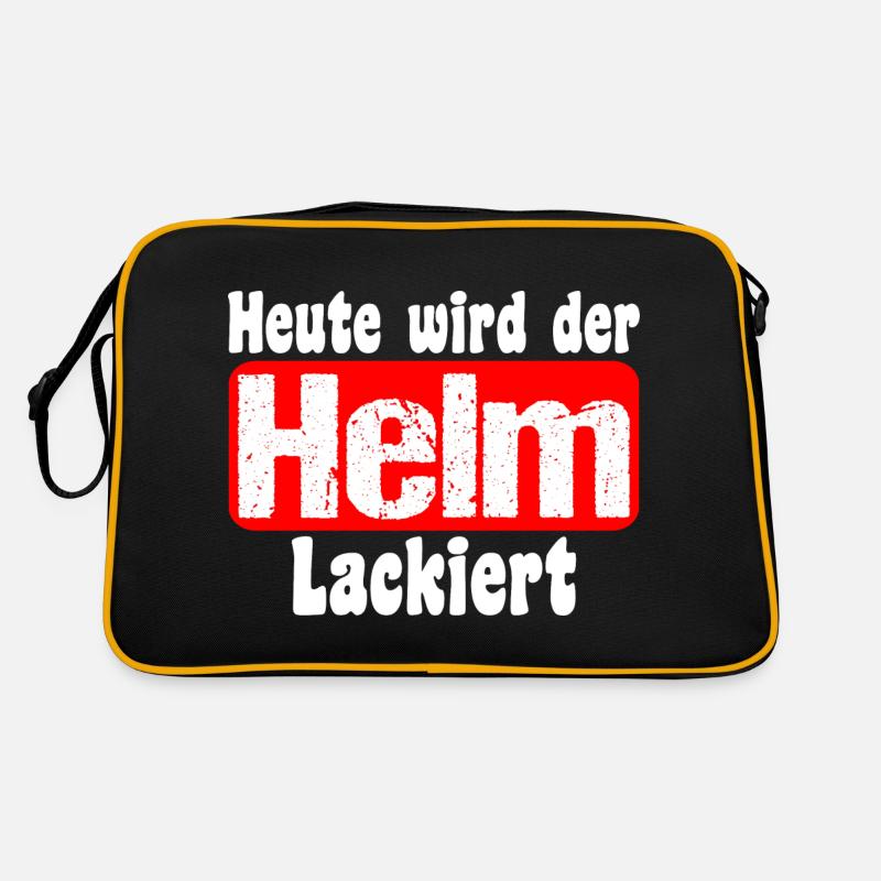 Heute wird der Helm lackiert Retro Tasche
