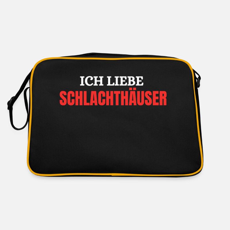 Ich liebe Schlachthäuser Retro Tasche