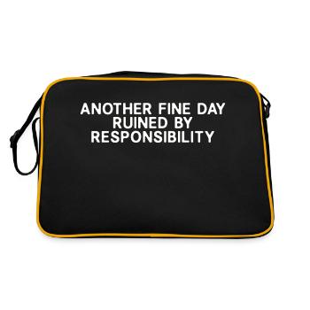 Another Fine Day Ruined By Responsibility - Retro Bag - black/gold - Back