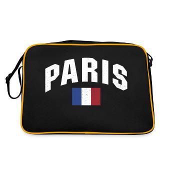 Französisch Paris Frankreich Franzose - Retro Tasche - Schwarz/Gold - Hinten