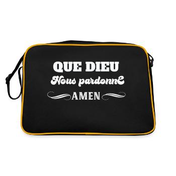 Que Dieu nous pardonne amen - Sac Retro - noir/or - Dos