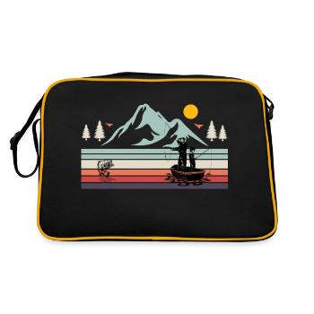 Cadeau pêche pêche pêcheur pêche pêcheur landscape - Sac Retro - noir/or - Dos
