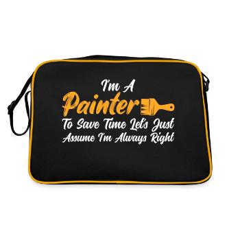 Je suis un peintre pour gagner du temps Profession - Sac Retro - noir/or - Dos