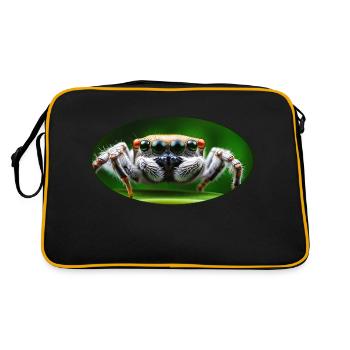 Jumping Spider - Cute jumping spider with big eyes1 - Retro Bag - black/gold - Back