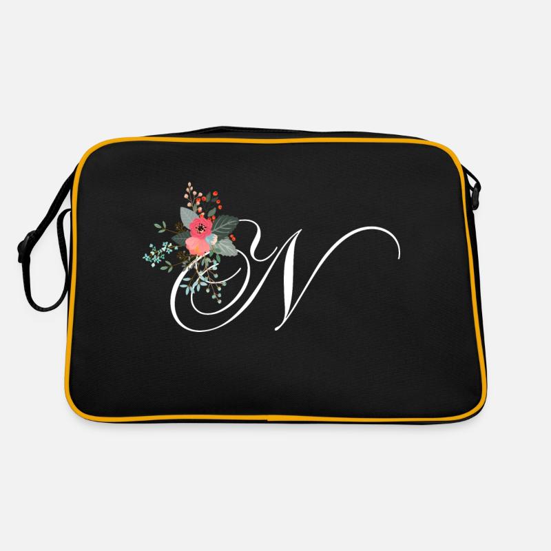 Lettre n fleuris Sac Retro