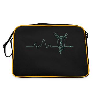 Scooter Heartbeat Pulse Line Scooter Cadeau - Sac Retro - noir/or - Dos