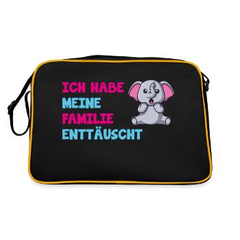 Ich habe meine Familie enttäuscht - Retro Tasche - Schwarz/Gold - Hinten