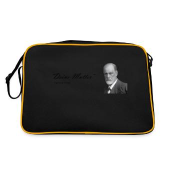 "Deine Mutter" Sigmund freund - Retro Tasche - Schwarz/Gold - Hinten