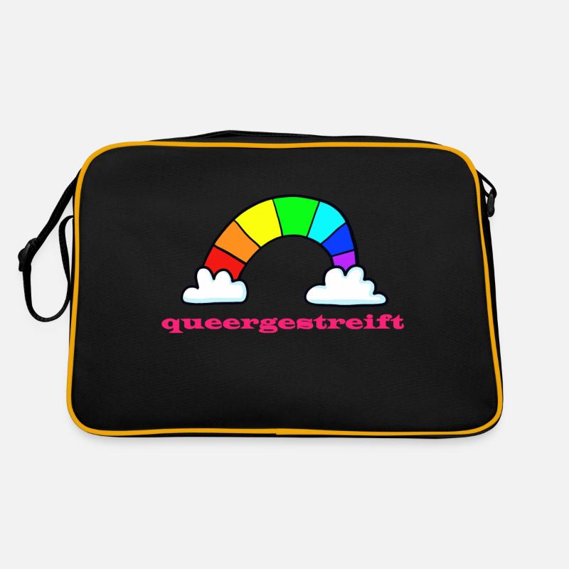 queergestreift - besonderer Regenbogen Retro Tasche