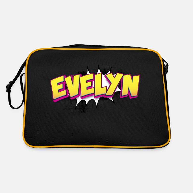 Evelyn benutzerdefinierter Name Comic-Stil Pop-Art, Retro Tasche
