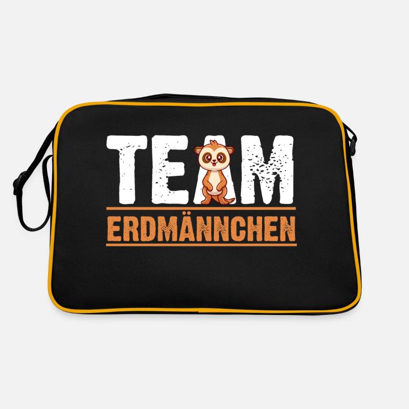 Erdmännchen - Retro Tasche - Schwarz/Gold