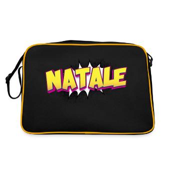 Natale Custom Name Comic Book Style Pop Art, - Retro Bag - black/gold - Back