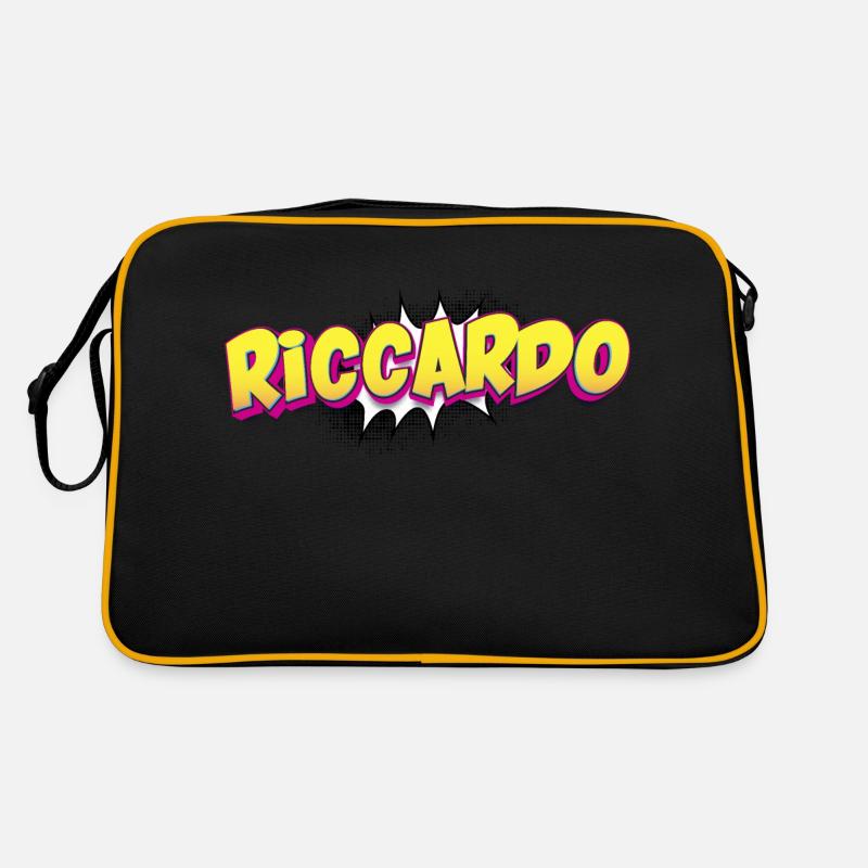 Riccardo Benutzerdefinierter Name Comic-Buch-Stil Pop-Art, Retro Tasche