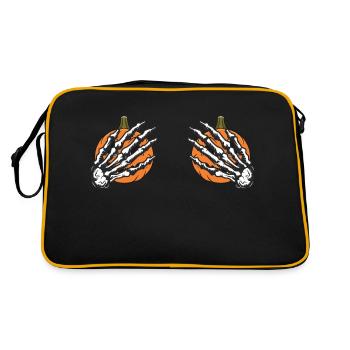 Halloween Femme Boob Citrouille Squelette Main - Sac Retro - noir/or - Dos