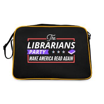 Die Partei der Bibliothekare - Retro Tasche - Schwarz/Gold - Hinten