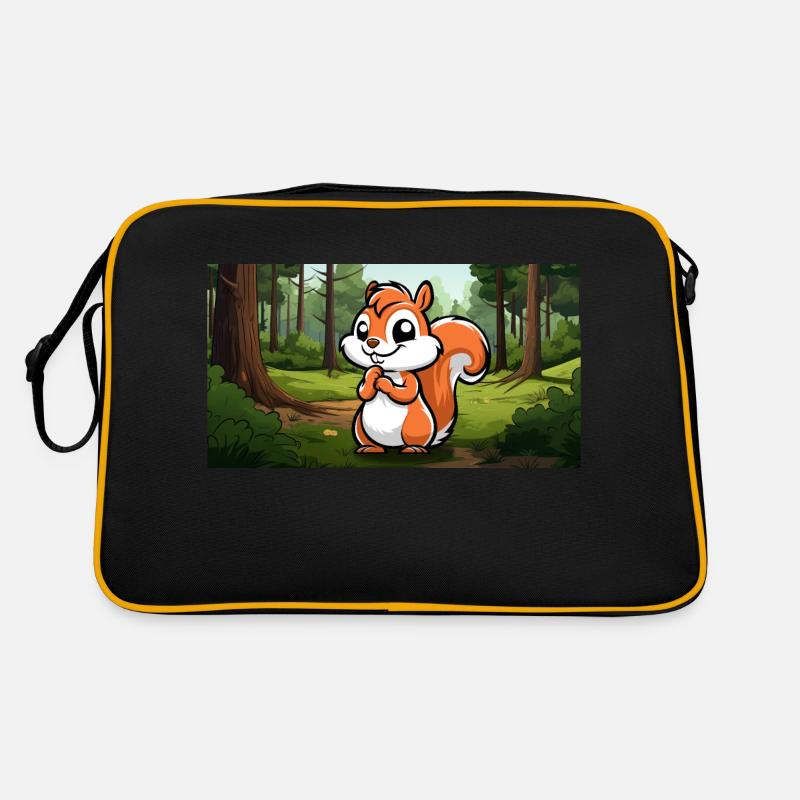 Niedliches Eichhörnchen im Wald Retro Tasche